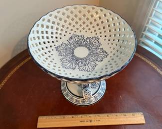 C78 - $65. Bombay Raised Compote with Reticulated Center.