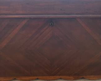 C19 - $50. Vintage Lane Cedar Chest. Top has been refinished at some point from significant wear (you can still see scratches) Inside is in very good condition. Measures 47" wide x 18.5" deep x 19" tall.