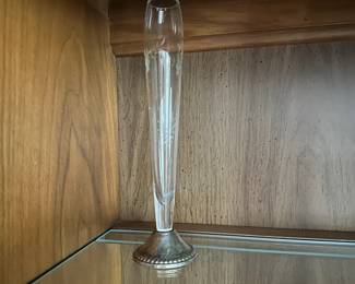 C170 - $15. Glass Vase with weighted sterling base.