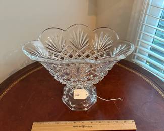 C71 - $25. Crystal Dish. Measures 12" wide x 9" tall.