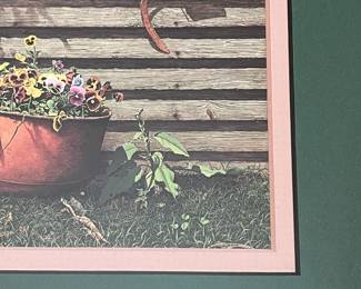 BT15 - $30. *Small* Framed & Matted Bob Timberlake Print. "Spring Surprise". Measures 10" x 8.5".