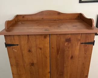 C145 - $30. Desk / Armoire. Purchased from Lowes. Pressed wood. Measures 34.75" wide x 19.5" deep x 63.5" tall.