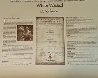 BT11 - $150. Bob Timberlake "Whitewashed". Unframed. In Original Packaging. Signed & Numbered. #1167/1500. (Selling from Bob Timberlake currently for $400.)