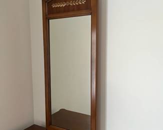 C30 - $175. Vintage Wooden Dresser. Measures 73.5" x 19" deep x 32.5" tall. Mirrors are 19.5" wide x 45" tall. All drawers slide. Very good vintage condition - just a few marks on the finish on the top.