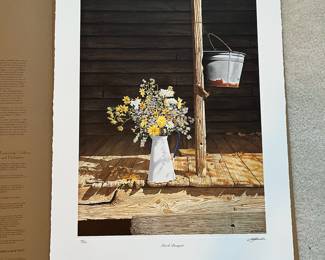 BT5 - $175. Bob Timberlake "Porch Bouquet". Unframed. In Original Packaging. Signed & Numbered. #1167/1250 (Selling from Bob Timberlake currently for $525)