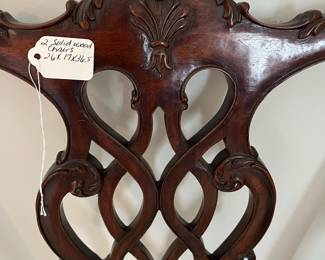 C14 - $75. PAIR of Arm Chairs. Measures 26" at the widest point. Floor to seat is 17". Floor to top of back is 36.5". Would benefit from being reupholstered.