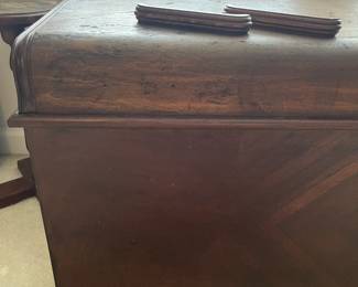 C19 - $50. Vintage Lane Cedar Chest. Top has been refinished at some point from significant wear (you can still see scratches) Inside is in very good condition. Measures 47" wide x 18.5" deep x 19" tall.