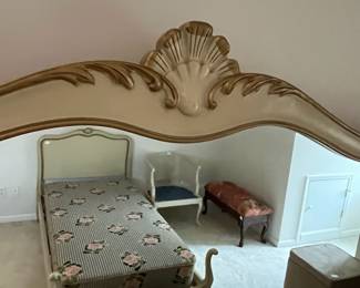 C9 - $150. Drexel Dresser with Mirror. Measures 63.5" x 22.5" deep x 34.5" tall. Mirror is 44.5" x 37". Minor crazing on the paint on the top.