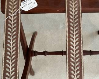 C17 - $45. Vintage Luggage Rack. Measures 20.5" x 13.5" x 19" tall. Light weight but sturdy!