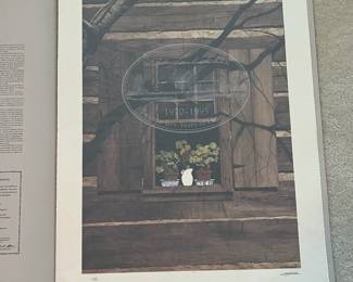 BT4 - $225. Bob Timberlake "Studio Geraniums". Unframed. In Original Packaging. Signed & Numbered. #1167/1250 (Selling from Bob Timberlake currently for $775.)