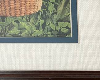 BT16 - $30. *Small* Bob Timberlake Framed & Matted Print. "Blueberries". Measures 9" x 11".
