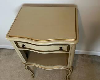 C7 - $60. Single Drexel French Provincial Nightstand. Measures 17" wide x 13" deep x 28" tall.