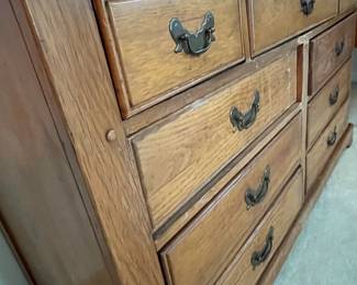 C99 - $60. Harvest Oak Dresser. Measure 56" wide x 19.5" deep x 33.5" tall. Good condition.