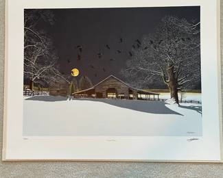 BT7 - $200. Bob Timberlake "Studio Moon". Unframed. In Original Packaging. Signed & Numbered. #1167/5108. (Selling from Bob Timberlake currently for $375.)
