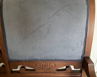 C31 - $150. Antique Upholstered Bench / Couch. Measures 47.5" wide x 16.5" deep x 33" tall. Sturdy and in very good condition! Ceramic Caster Feet.