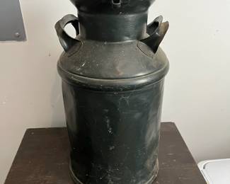 C142 - $25. Painted Black Milk Can.