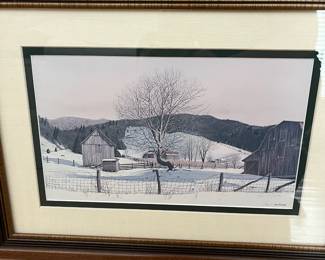 BT18 - $40. Small Bob Timberlake Print. Measures 18.5" x 13.5" framed.