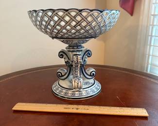 C78 - $65. Bombay Raised Compote with Reticulated Center.