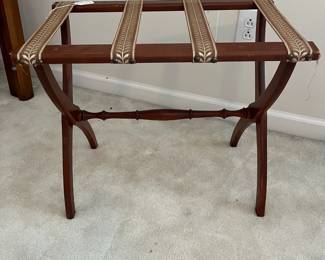 C17 - $45. Vintage Luggage Rack. Measures 20.5" x 13.5" x 19" tall. Light weight but sturdy!