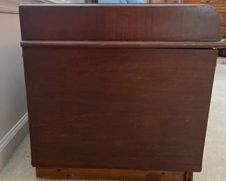C19 - $50. Vintage Lane Cedar Chest. Top has been refinished at some point from significant wear (you can still see scratches) Inside is in very good condition. Measures 47" wide x 18.5" deep x 19" tall.