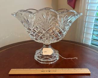 C71 - $25. Crystal Dish. Measures 12" wide x 9" tall.