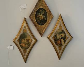 C69 - $20. Set of 3 Wall Hangings. Each is about 8" wide x 15" tall.