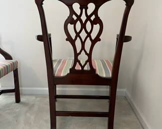 C14 - $75. PAIR of Arm Chairs. Measures 26" at the widest point. Floor to seat is 17". Floor to top of back is 36.5". Would benefit from being reupholstered.