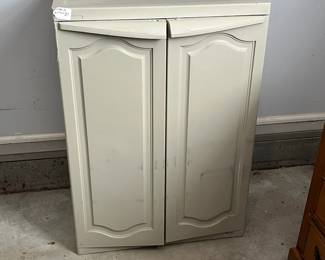 C141 - $50 each. 3 Tall Cabinets Available. $20. 1 Shelf Available. $30 each. 3 *1/2* Cabinets Available. (Keter Tall Cabinets Measures 25.5" wide x 17.75" deep x 69.5" tall) (Half Cabinets measures 25.5" wide x 17.75" deep x 35.5" tall. ) These have all been used inside in a garage. They have been used and are in good condition.