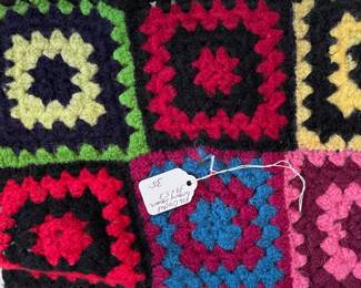 C23 - $35. Vintage Crochet Afghan. Measures 39" x 53".