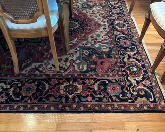 C35 - $275. Wool Area Rug. Made in India. Measures 92" x 115". No holes, fading or issues noted - but does probably need cleaned.
