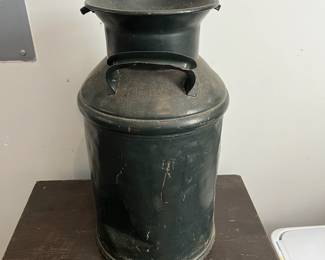 C142 - $25. Painted Black Milk Can.