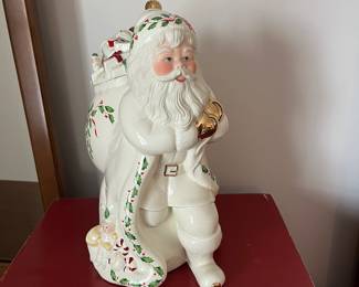 C29 - $40. Holiday Santa Collection by Lenox. Cookie Jar. Measures 14" tall.