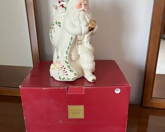 C29 - $40. Holiday Santa Collection by Lenox. Cookie Jar. Measures 14" tall.
