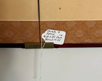 C106 - $150. Chinese 4 Panel Wall Hanging. Measures 71" x 35. Each panel is 17.75" wide.