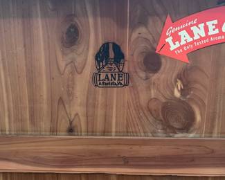 C19 - $50. Vintage Lane Cedar Chest. Top has been refinished at some point from significant wear (you can still see scratches) Inside is in very good condition. Measures 47" wide x 18.5" deep x 19" tall.