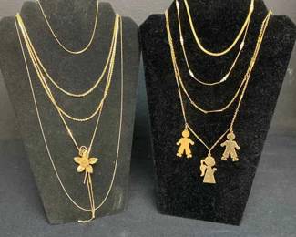 9 Gold Colored Necklaces