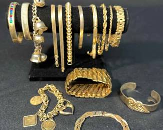 Gold Colored Costume Bracelets 