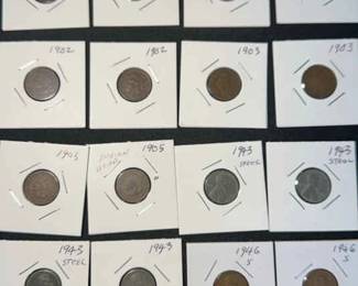 20 Vintage Pennies some steel