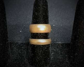 2 Vintage Wedding Bands Stamped 10k  14k
