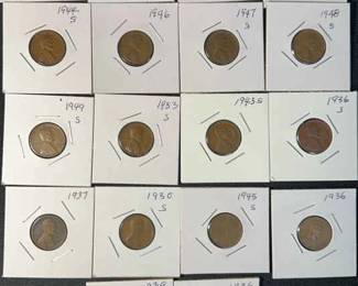 18 Vintage Pennies