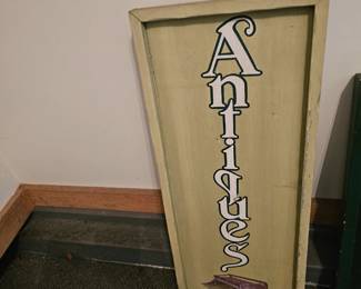Wooden Antiques Sign