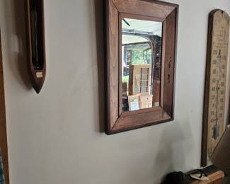 Wood Framed Hanging Mirror