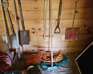 Shovels, Ax,  Lawnmower, Outdoor Extension Cords