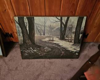 Hanging Dirt Road Woodland Scene