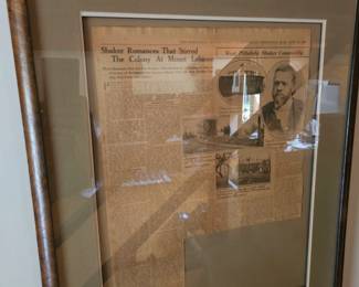 Framed Newspaper Article