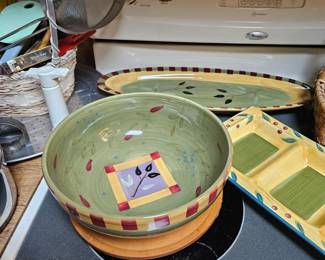 Stoneware bowl, serving plate