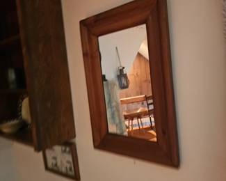 Hanging Wood Framed Mirror