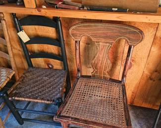 Wood and Wicker Chairs
