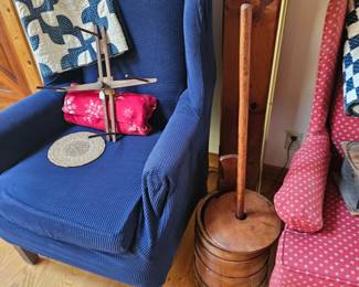 Arm Chair, Butter Churn, Lamp, Yarn Swift, Skein Winder