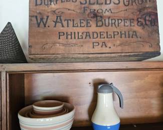 Stoneware Bowls, Seeds from W. Atlee Burpee & Co. box